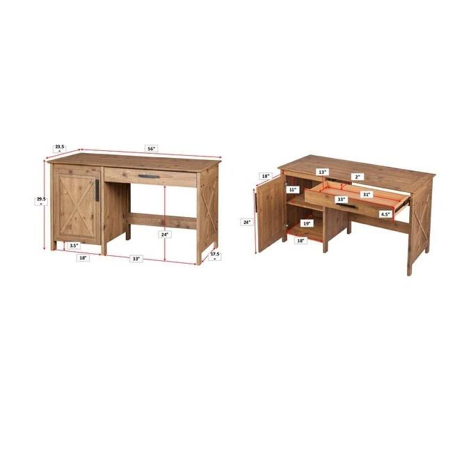 Rustic Brown Wood Writing Desk L759496