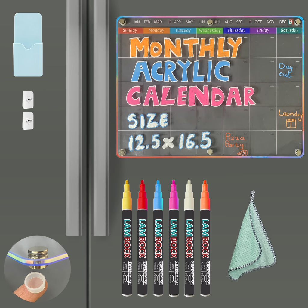 Acrylic Magnetic Fridge Calendar U312