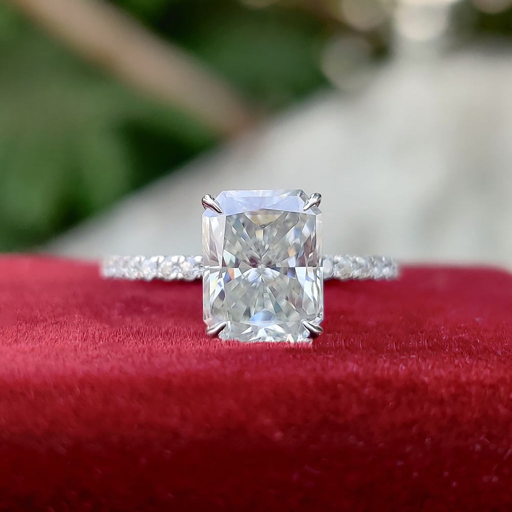 2ct Radiant Cut Moissanite Engagement Ring 14k Gold Wedding Ring Y60472
