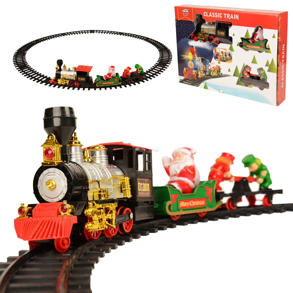 Electric Toy Battery Powered Train Set with Santa Clause and Nutcracker Car M951391