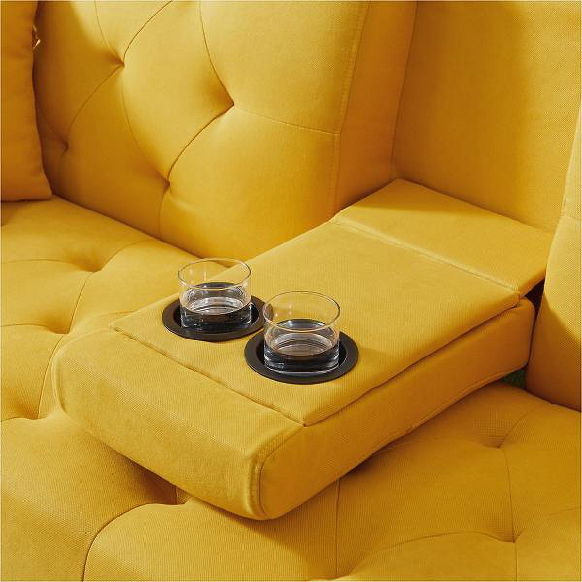 Yellow Linen Convertible Sofa and Bed Z7329