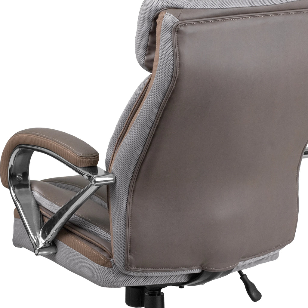 Taupe LeatherSoft Executive Swivel Office Chair Q4688