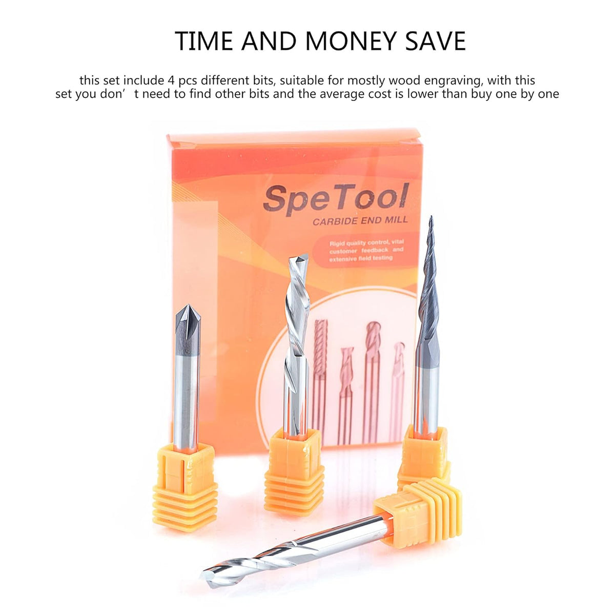 1/4 Inch Shank Solid Carbide CNC Router Bits Carving Set U313