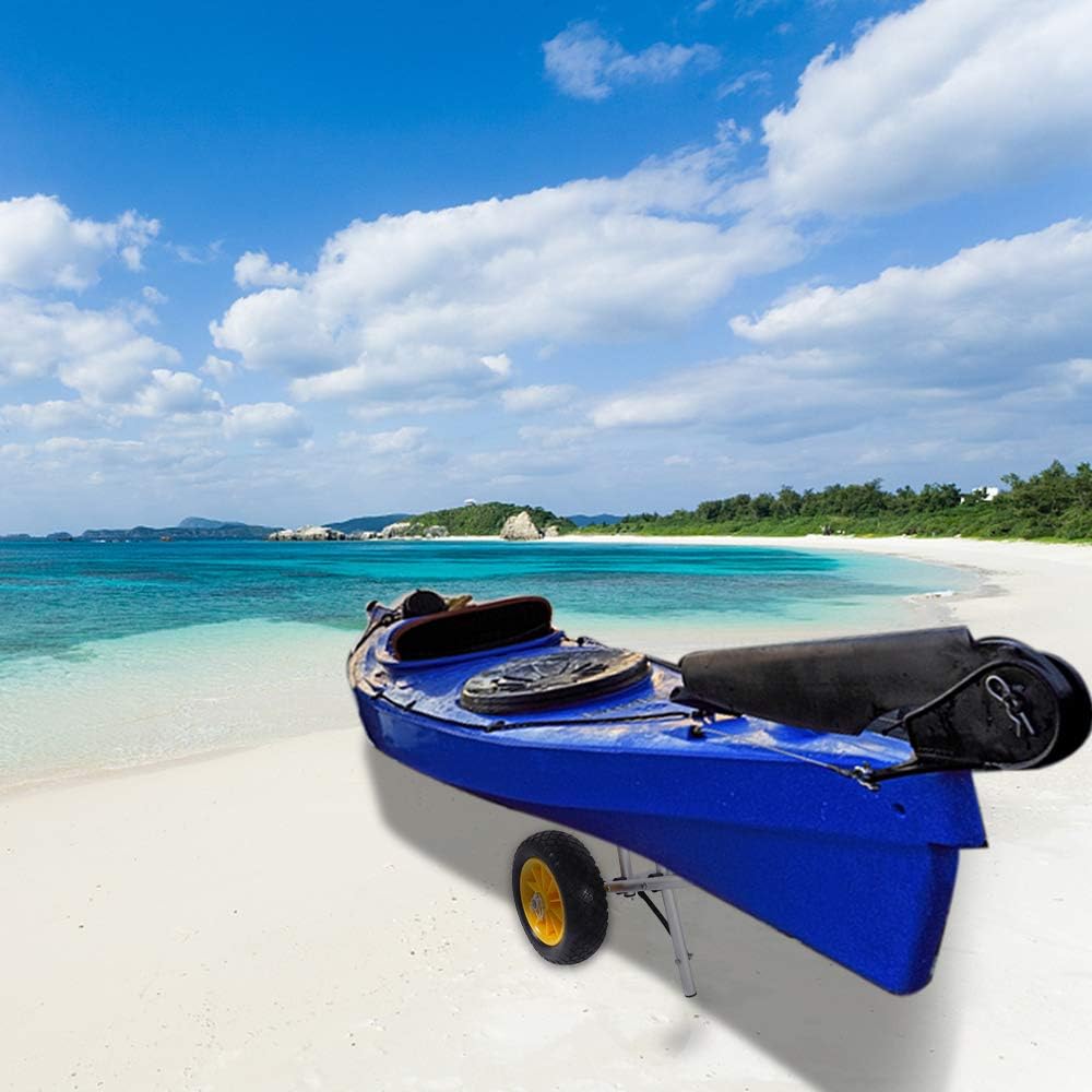 1.5MM Aluminum Alloy Canoeing Trailer Cart Silver J4146