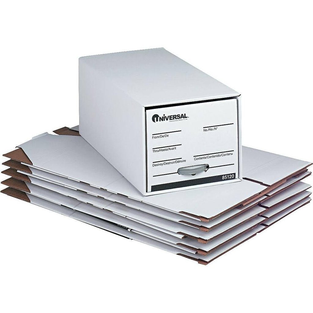 White Fiberboard Storage Box Drawer Files R9521