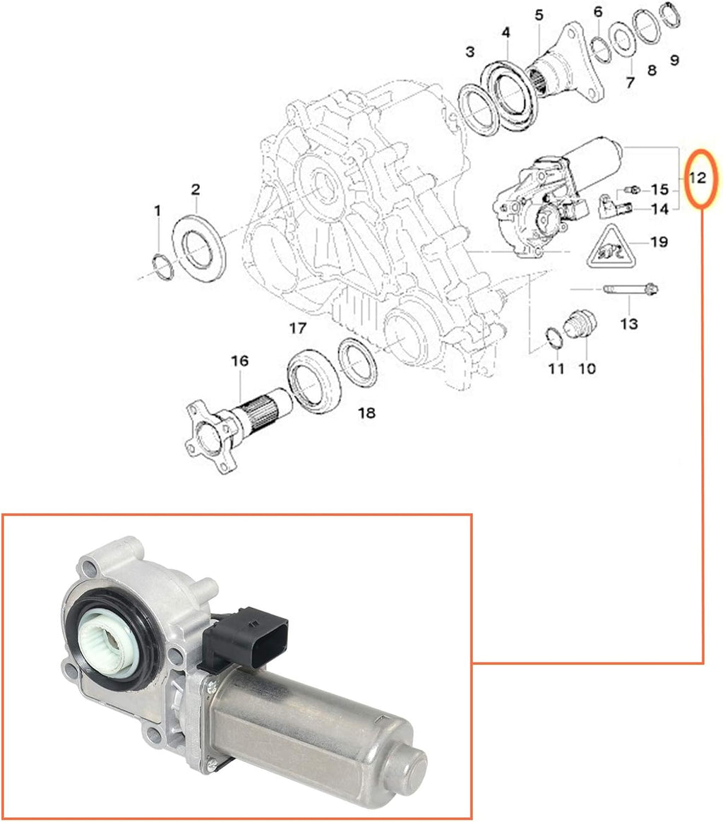 Transfer Case Shift Actuator for E53 X5 E83 X3 Z978600