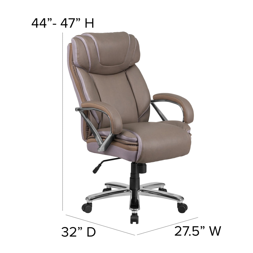 Taupe LeatherSoft Executive Swivel Office Chair Q4688