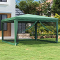 Green 13.1'x13.1' HDPE Party Tent with 4 Mesh Sidewalls U44093