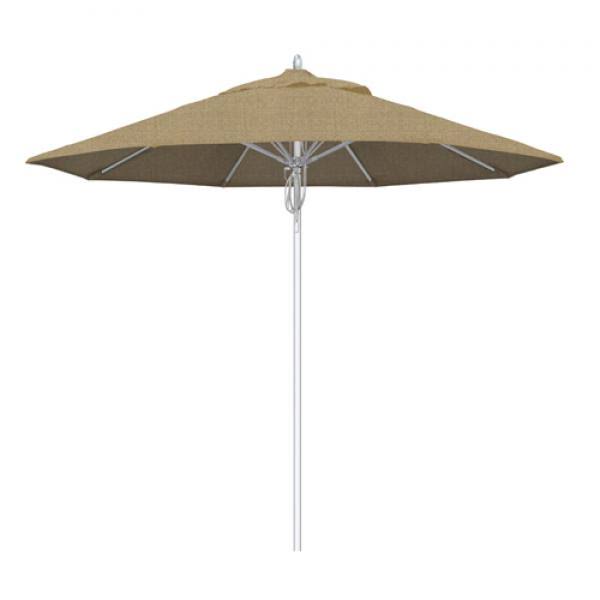 9 Patio Umbrella with Silver Anodized Aluminum Pole Fiberglass Ribs Y649413