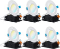 12W=75W 750 LM Adjustable CCT Dimmable IC Rated LED Recessed Light 6 Pack K609154