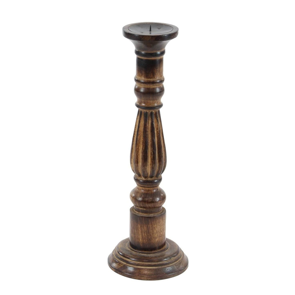 3-Piece Wooden Candle Holder Set Brown D50479