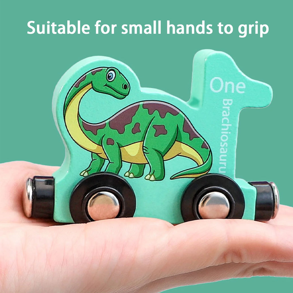 Magnetic Digital Train Wooden Building Block Toy Car U7553
