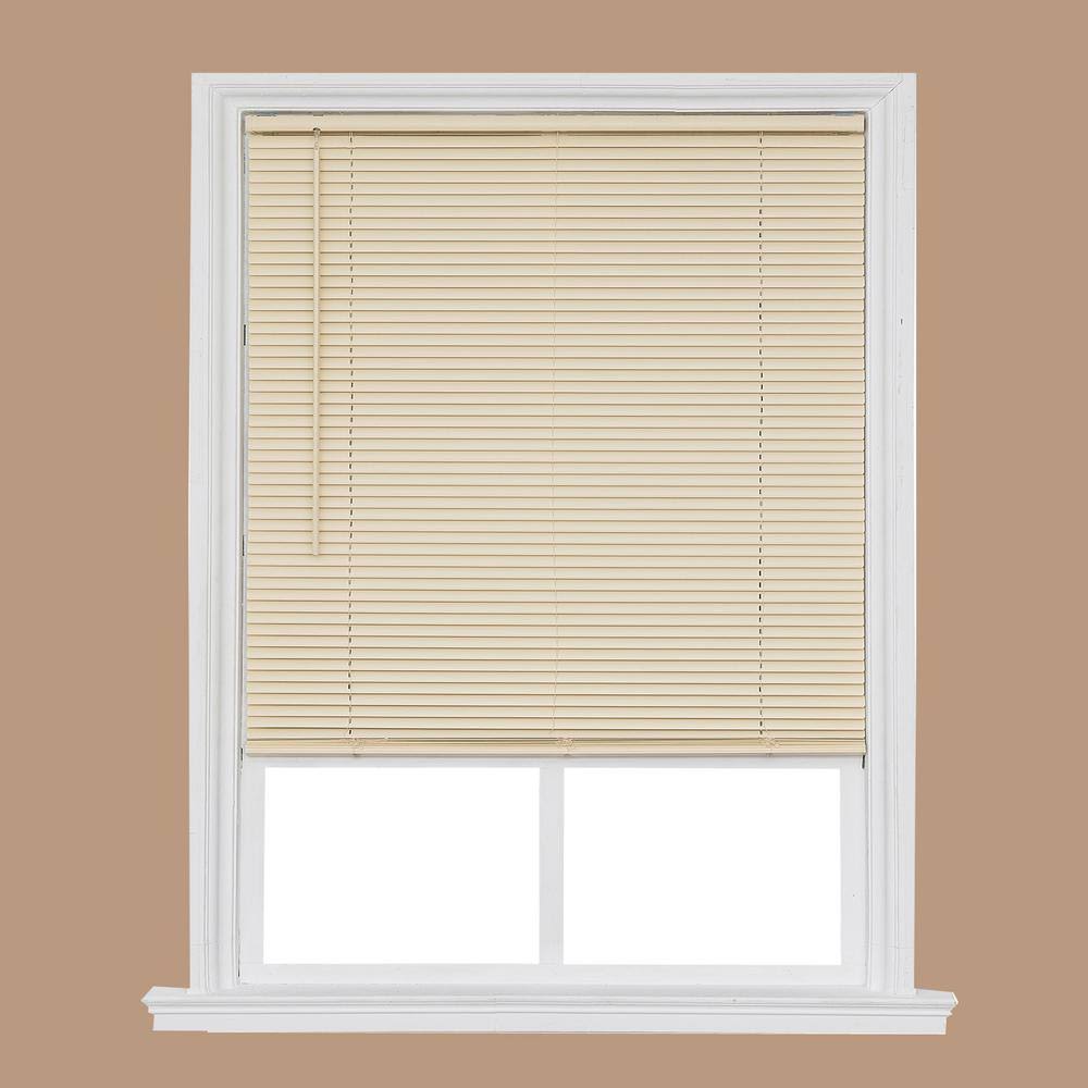 Ivory Cordless Vinyl Mini Blind 66 in. W x 64 in. L U70715