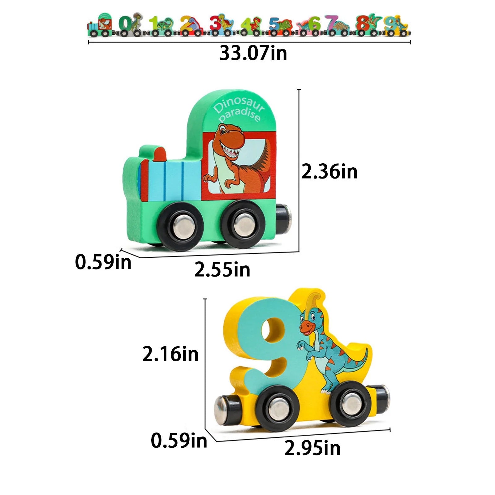 Magnetic Digital Train Wooden Building Block Toy Car U7553