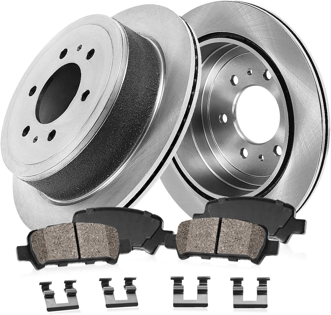 6 Lug Brake Disc Rotors with Ceramic Pads and Clips H631