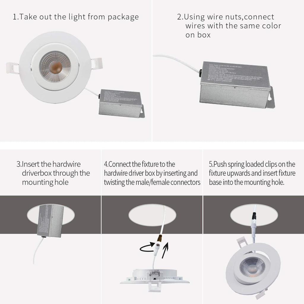 Smart Recessed Lighting 4 inch, Adjustable Eyeball Downlight, 9W, 2 Pack X782188