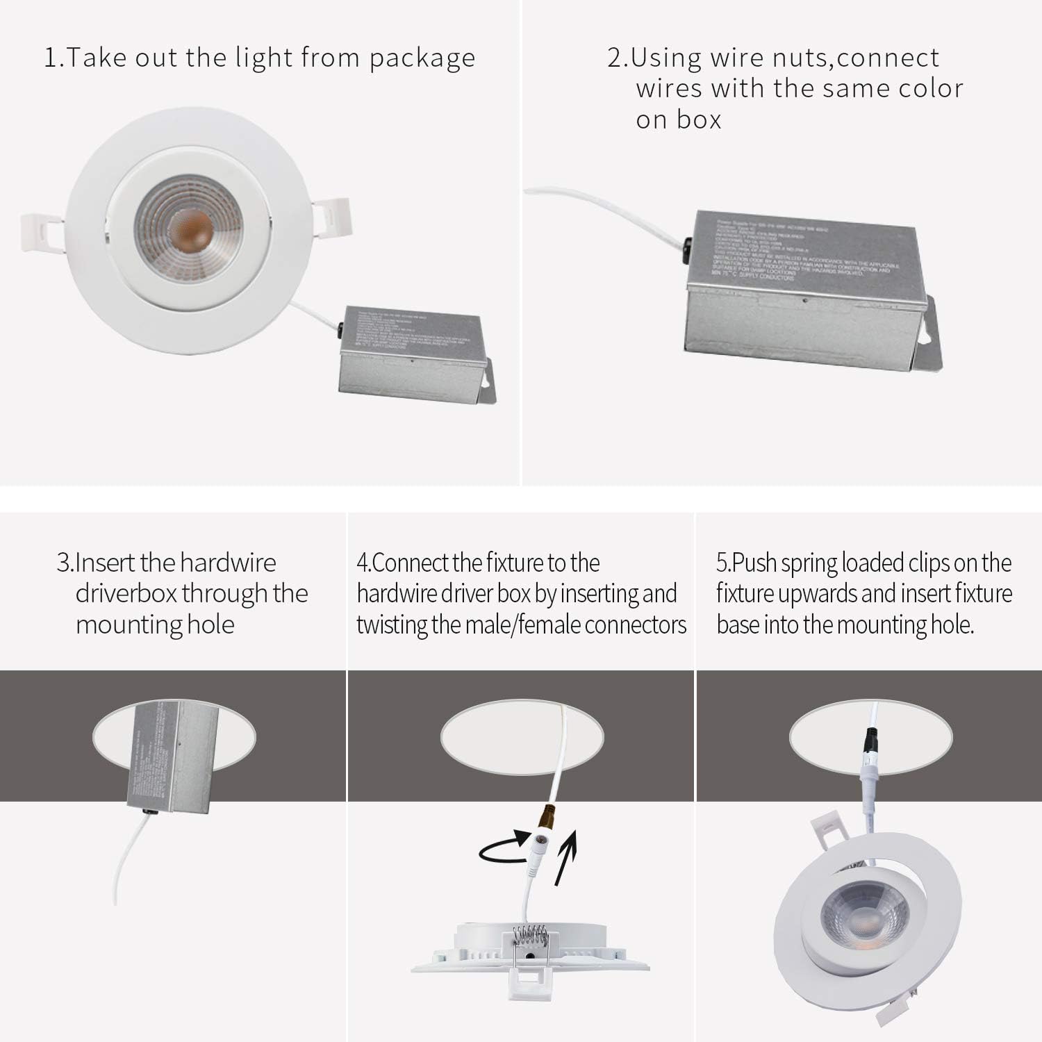 Smart Recessed Lighting 4 inch, Adjustable Eyeball Downlight, 9W, 2 Pack X782188