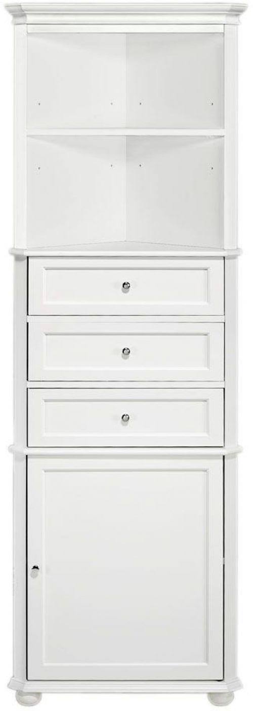 White 3 Drawer Corner Bath Cabinet D450