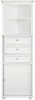 White 3 Drawer Corner Bath Cabinet D450