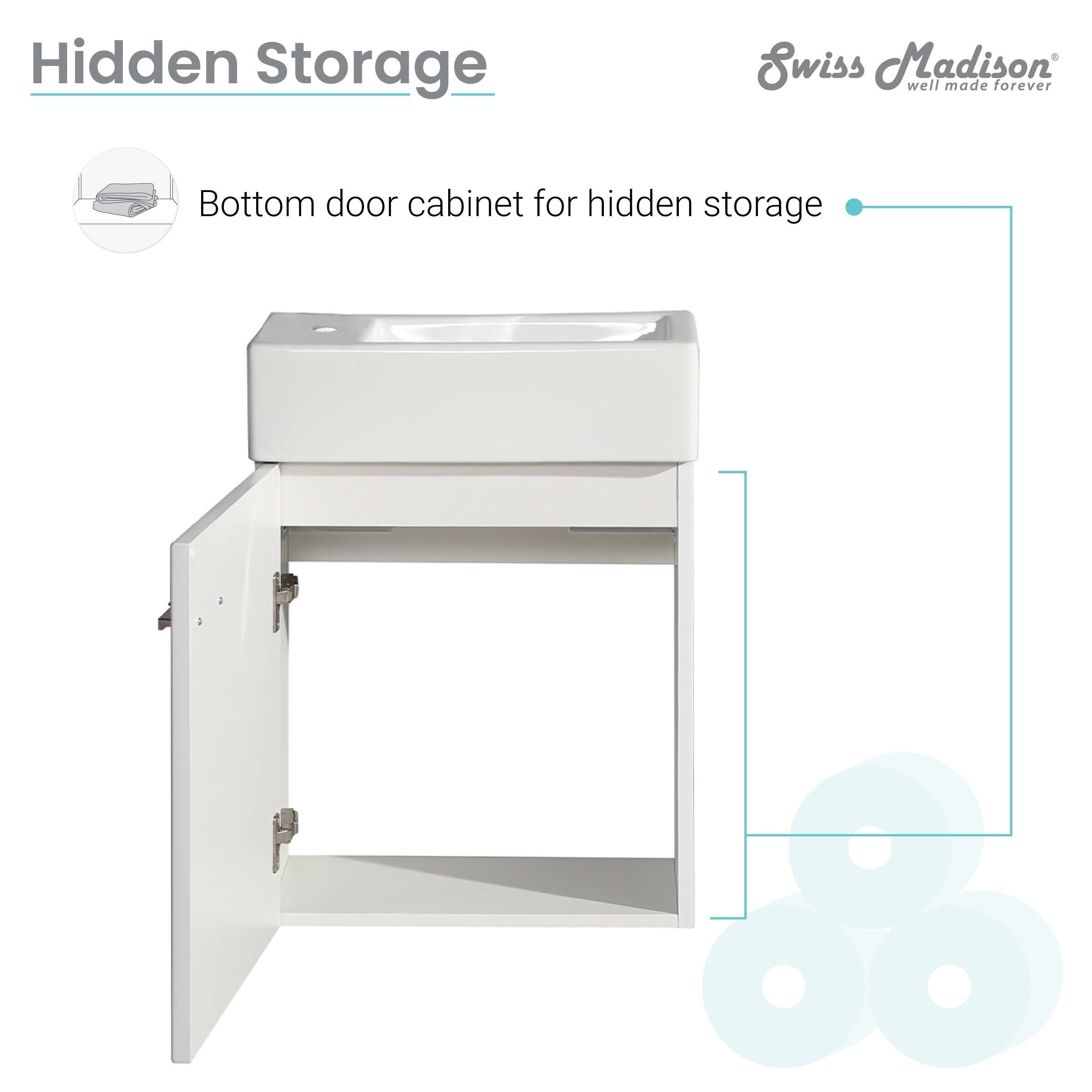 Glossy White Bathroom Vanity E891776