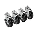 Set of 4 Threaded Stem Caster with 5x22 Wheel M195