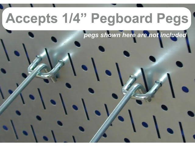 Red Metal Pegboard Tool Storage Kit with Blue Accessories D229321