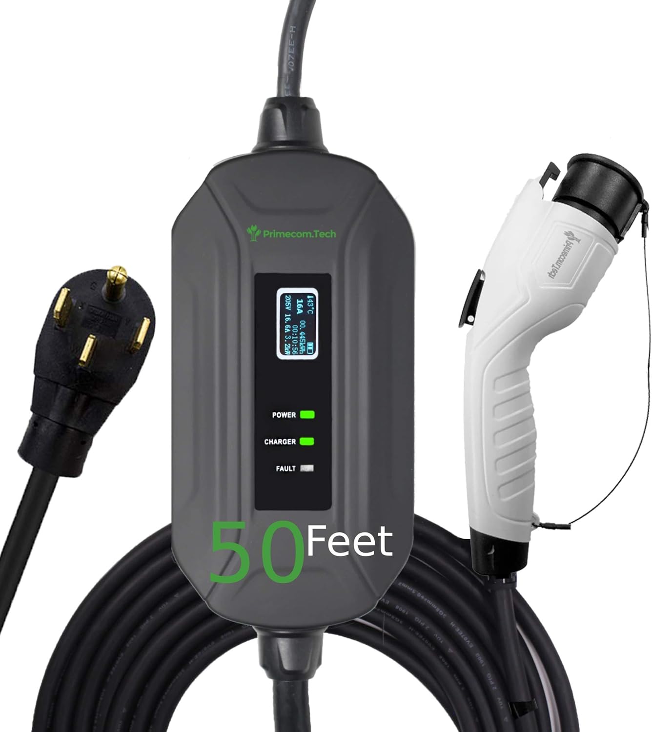 Portable Level 2 Electric Vehicle Charger, 16Amp, 30 Feet A3489