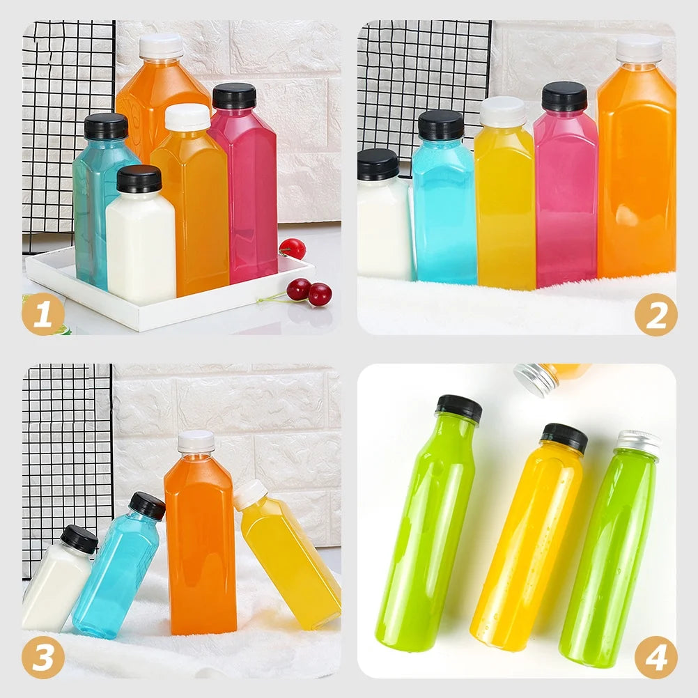 25 pcs Clear Plastic Juice Bottles with Caps L5935