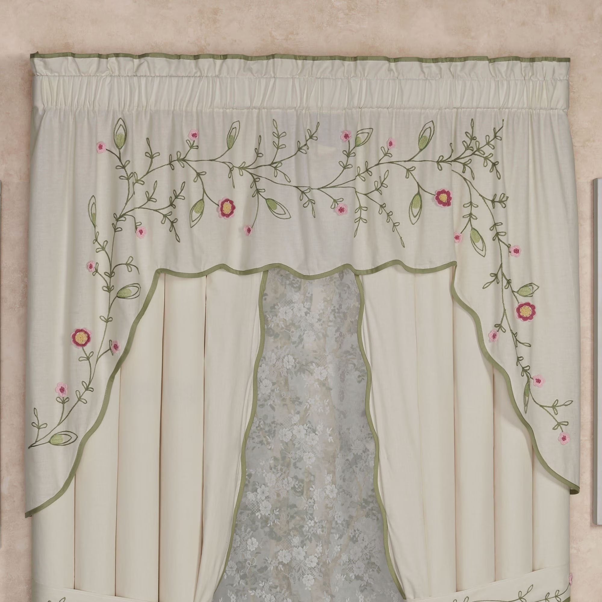 Natural Cotton Crochet Swag Valance 72 x 38 Inches U15010