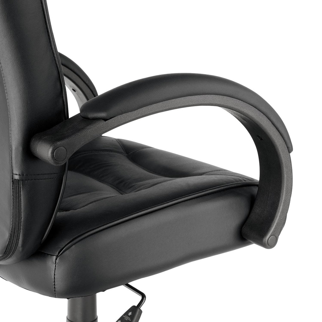 Black Leather Mid-Back Swivel/Tilt Chair V43096