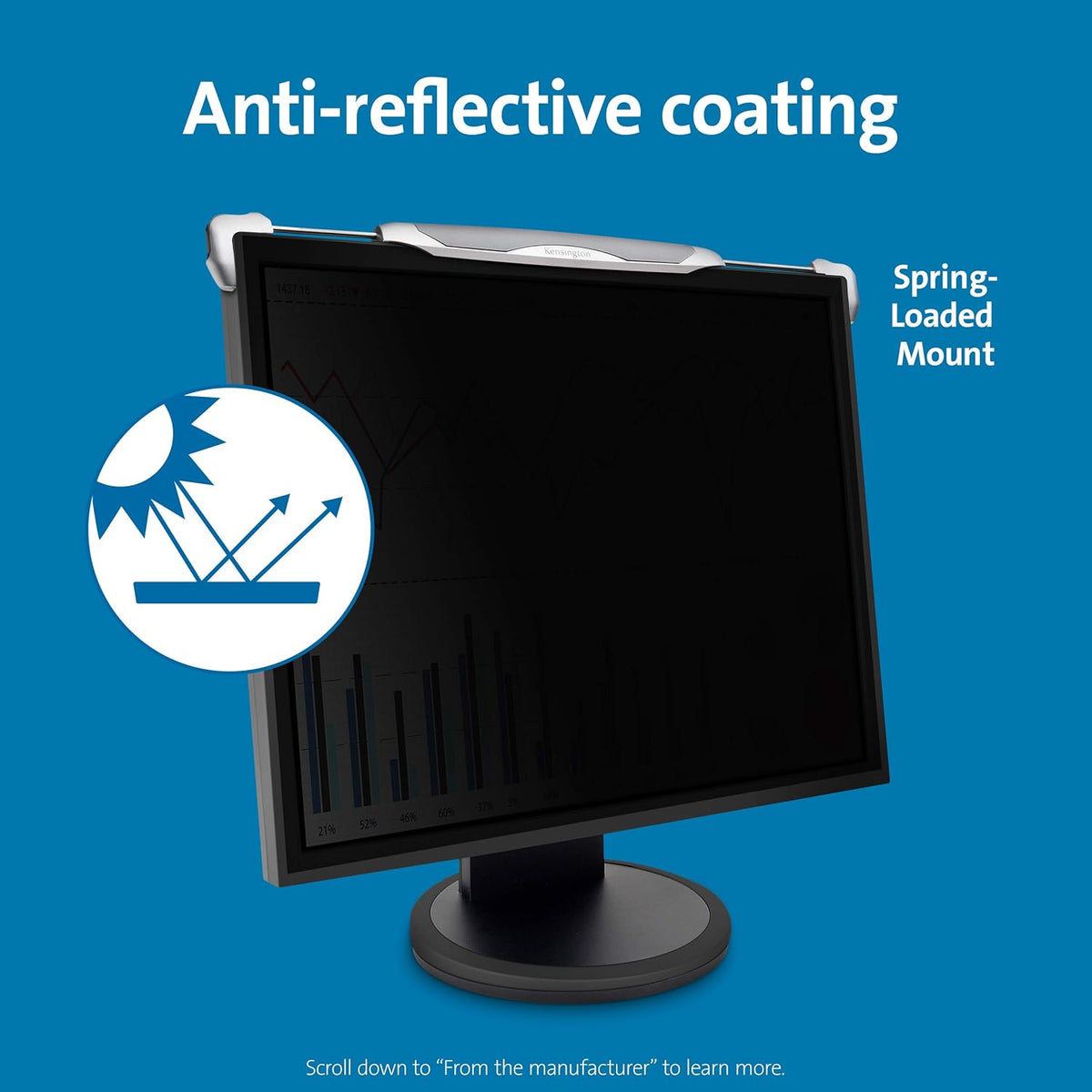 Black Privacy Screen for 22-Inch to 24-Inch Widescreen Monitors F525922