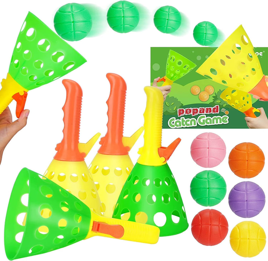 Pop Catch Ball Game with 4 Catch Launcher Baskets and 6 Balls D927731