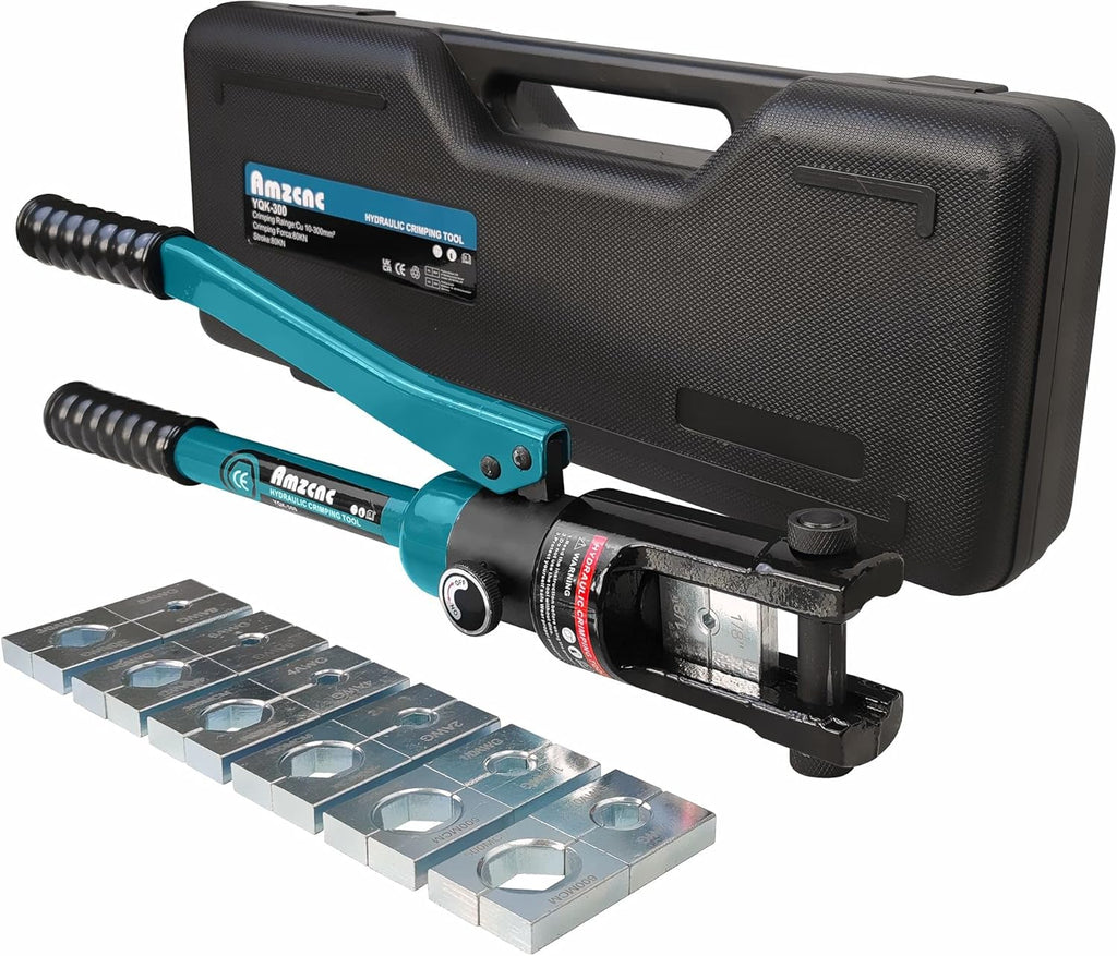 Hand Operated Hydraulic Crimping Tool 12 AWG-2/0 AWG with 9 Pairs of Dies X5899