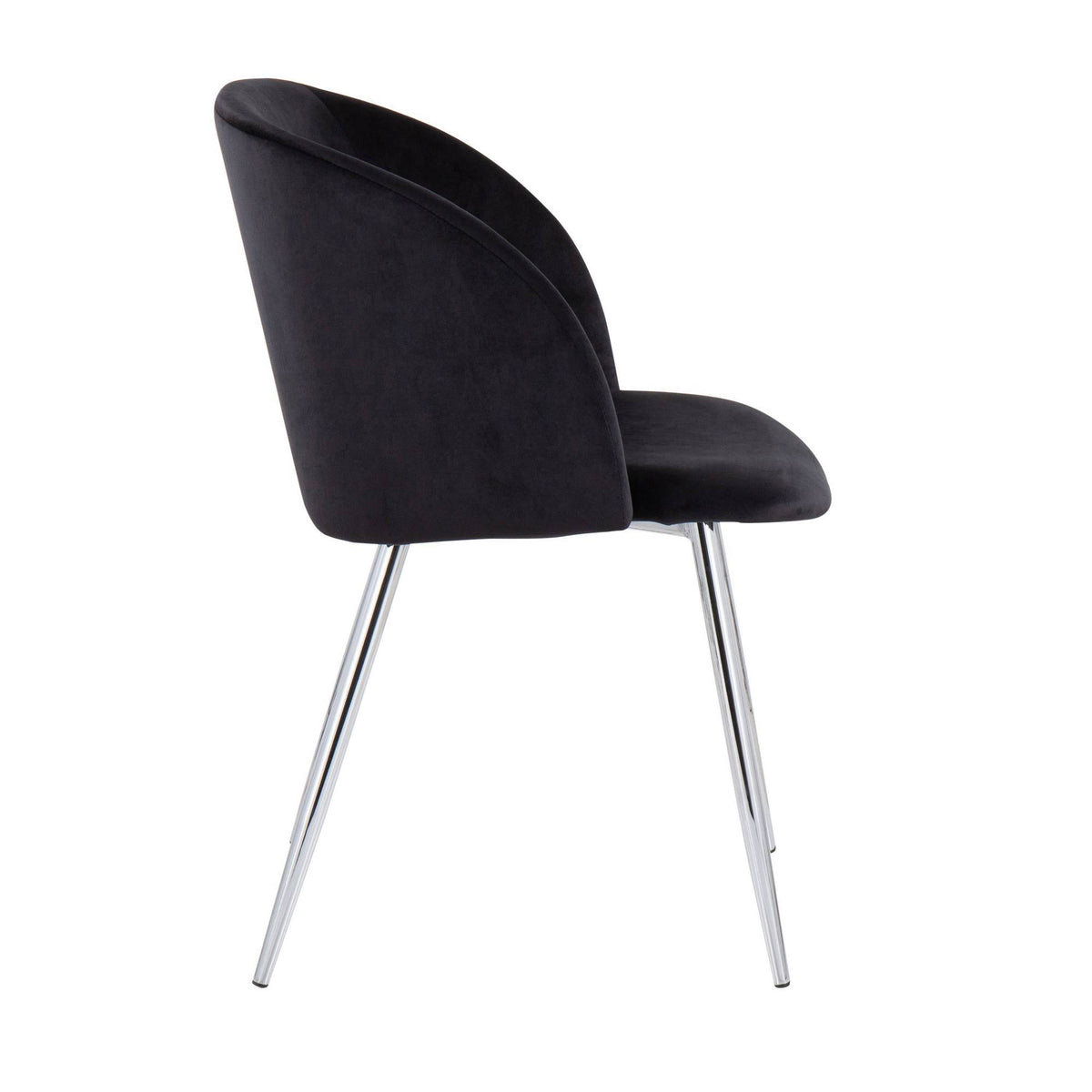 Black Velvet and Chrome Chair Set of 2 C59718