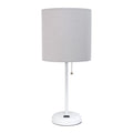 White Stick Lamp with Fabric Shade H4840