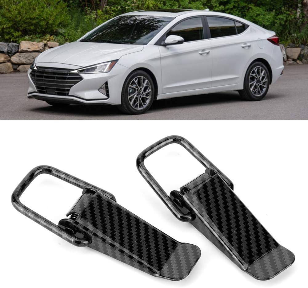Black Carbon Fiber Texture Quick Release Hood Clip Pack of 2 B839