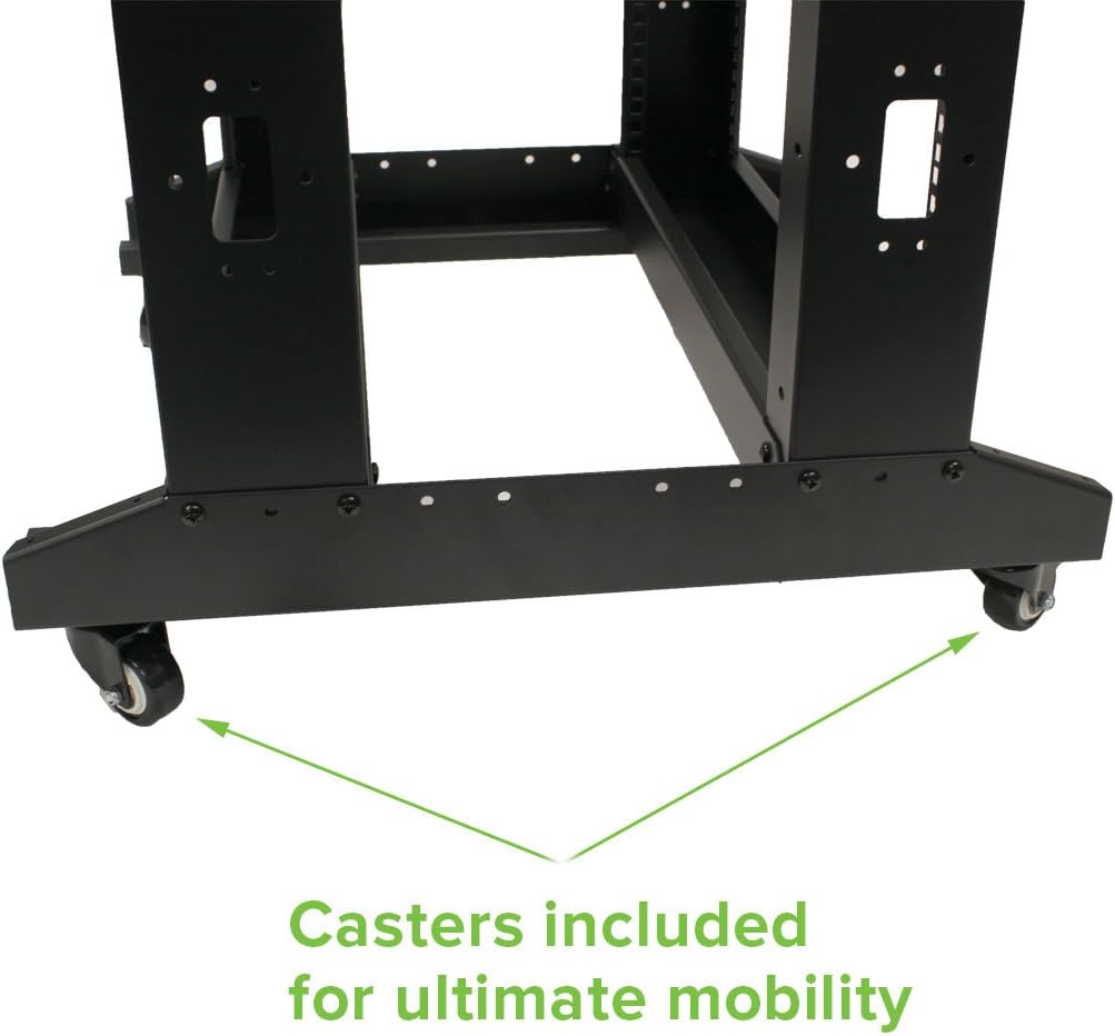 4ft 19 Inch 22U 4-Post Network Server Relay Rack with Casters Q921654