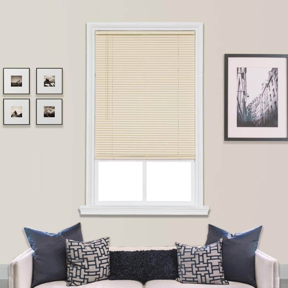 Ivory Cordless Vinyl Mini Blind 66 in. W x 64 in. L U70715