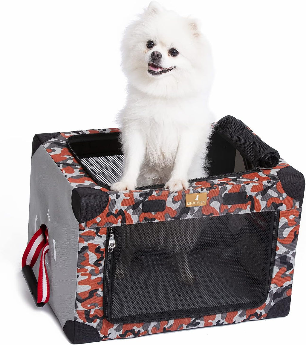 Army Green Large Portable Dog Crate with Carrying Bag O24346