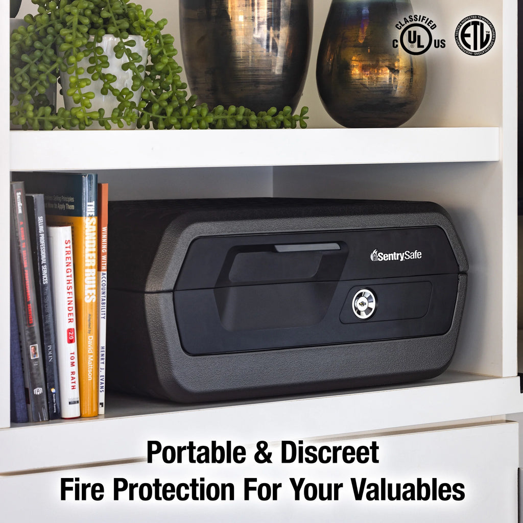 Fire-Resistant and Water-Resistant Safe Box with Key Lock, 0.36 Cu. ft. O50887