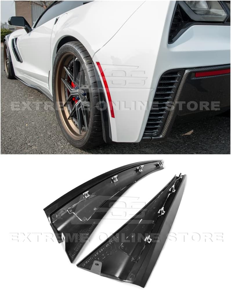 Carbon Flash Metallic ABS Plastic Rear Side Splash Guards Mud Flap Pair P610334