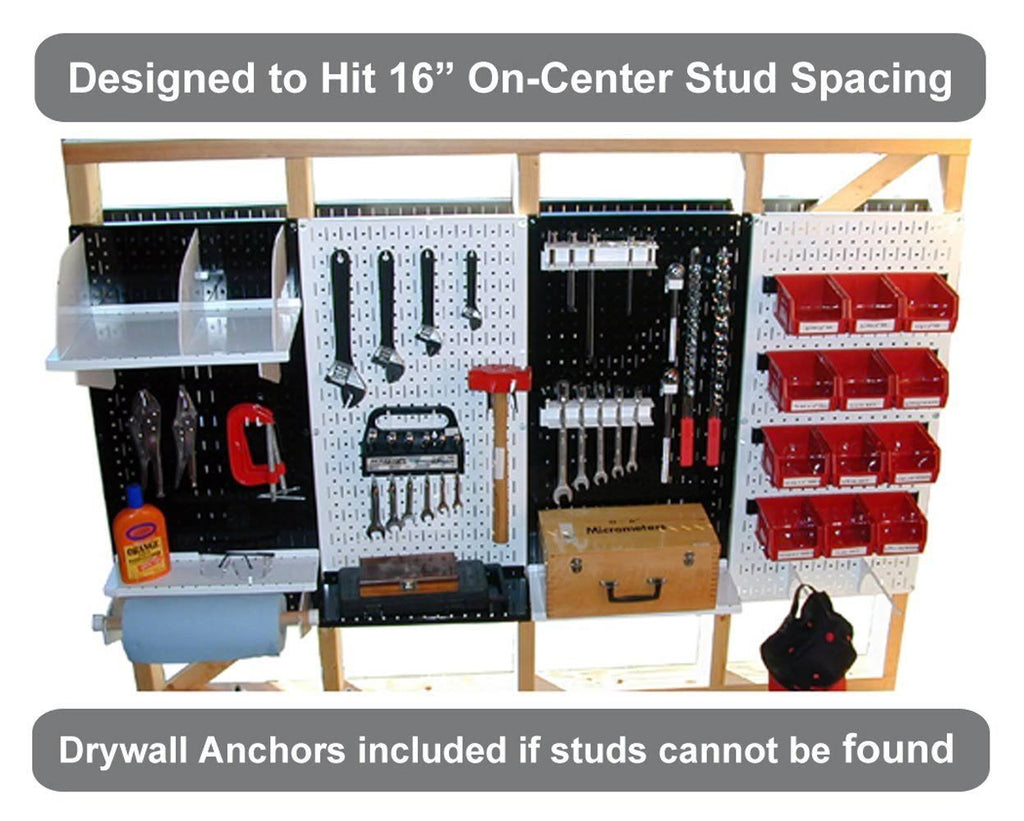 Red Metal Pegboard Tool Storage Kit with Blue Accessories D229321