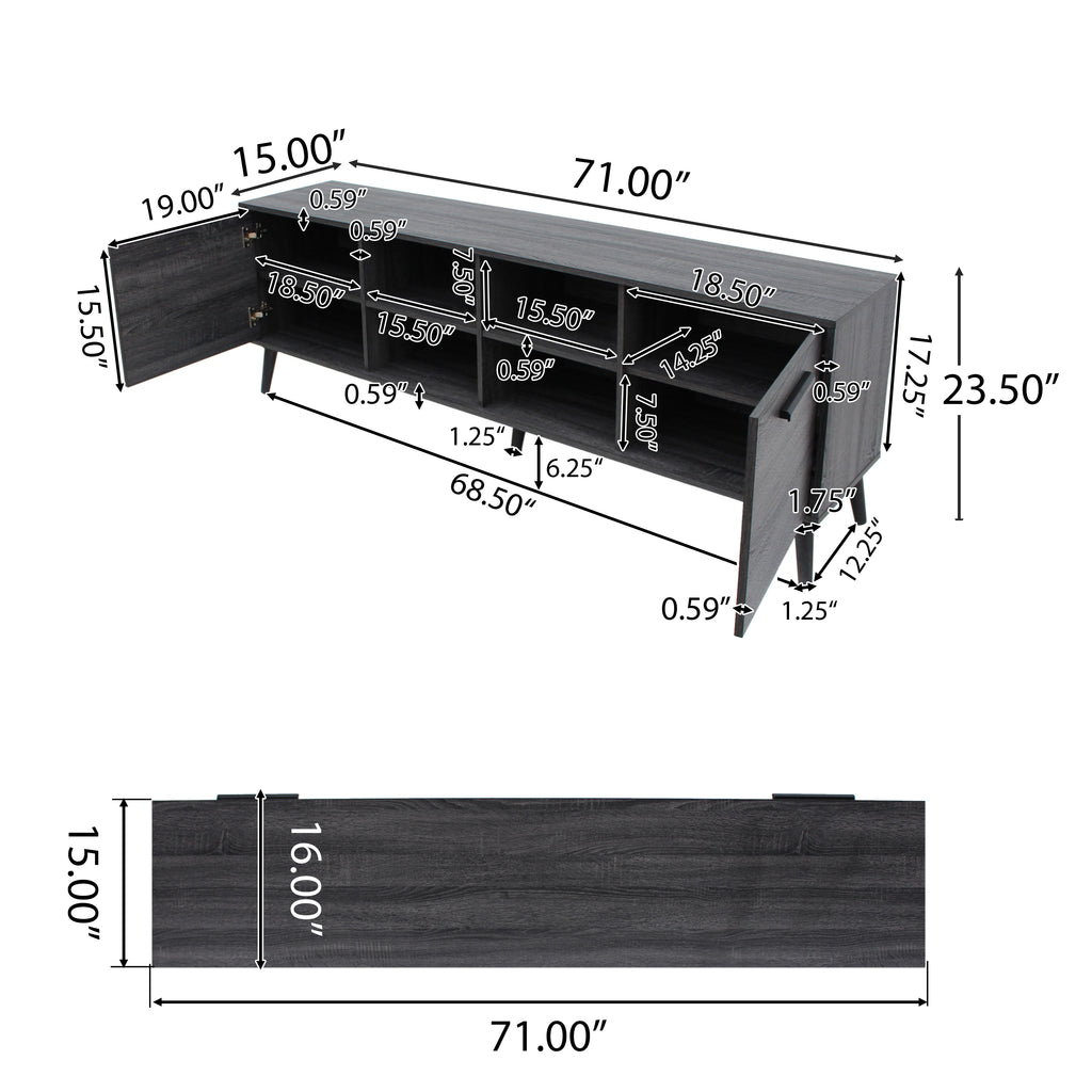 Grey Oak Finish TV Stand C671