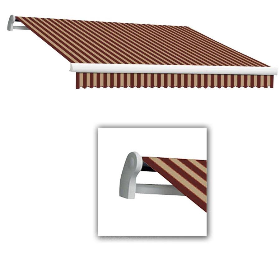 Burgundy/Tan Striped Vertical Patio Manual Retraction Awning F3115