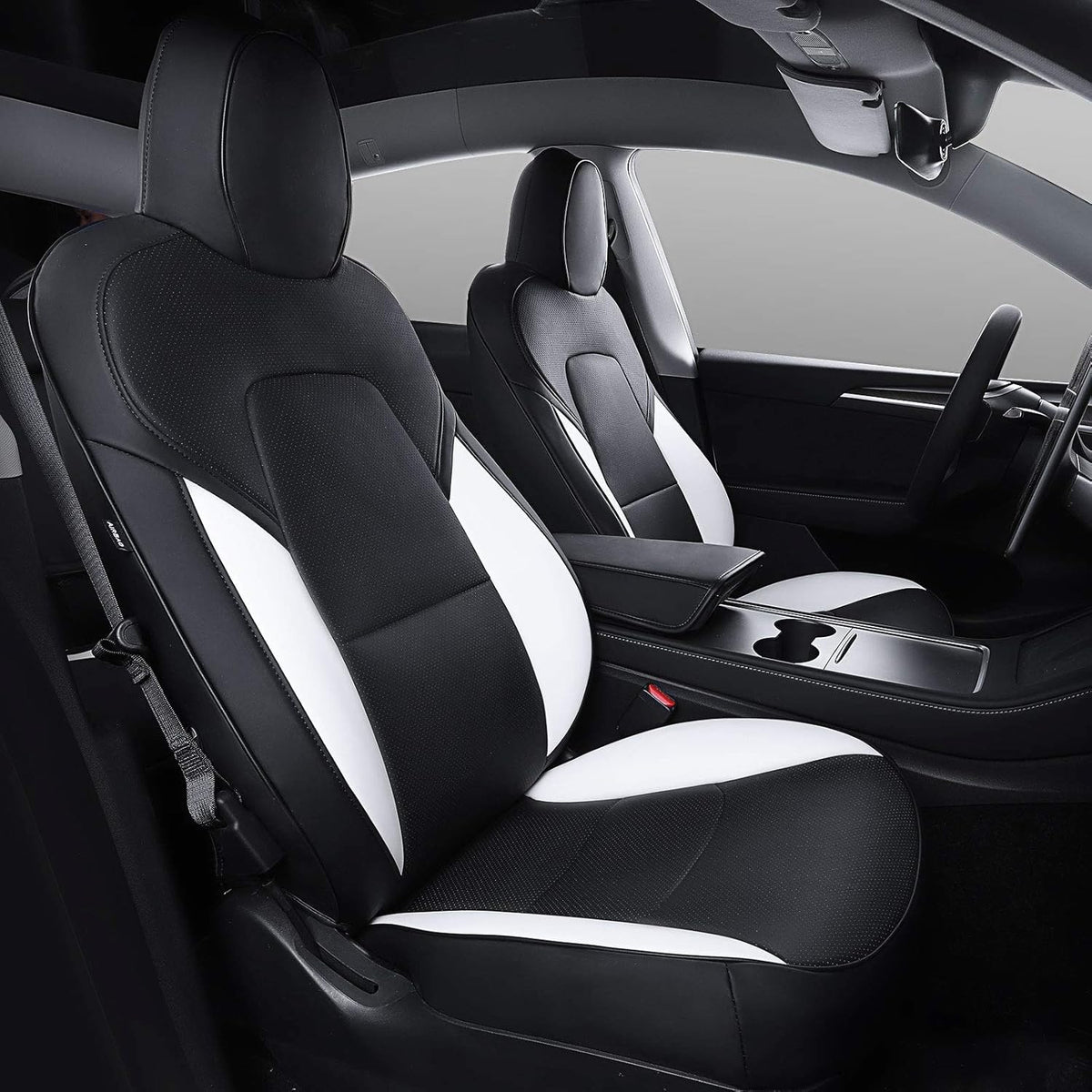 Red PU Leather Car Seat Cover for Tesla Model 3 Q261