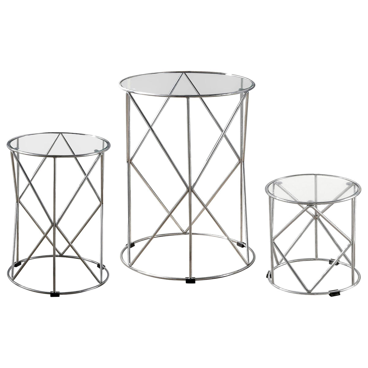 3-Piece Nesting Tables in Chrome D977175