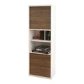 White and Walnut 2-Door Bookcase L149