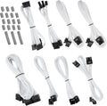 White Modular PSU Sleeved Cable Set, Extension Cable PC Kit, Pack of 2 A705127