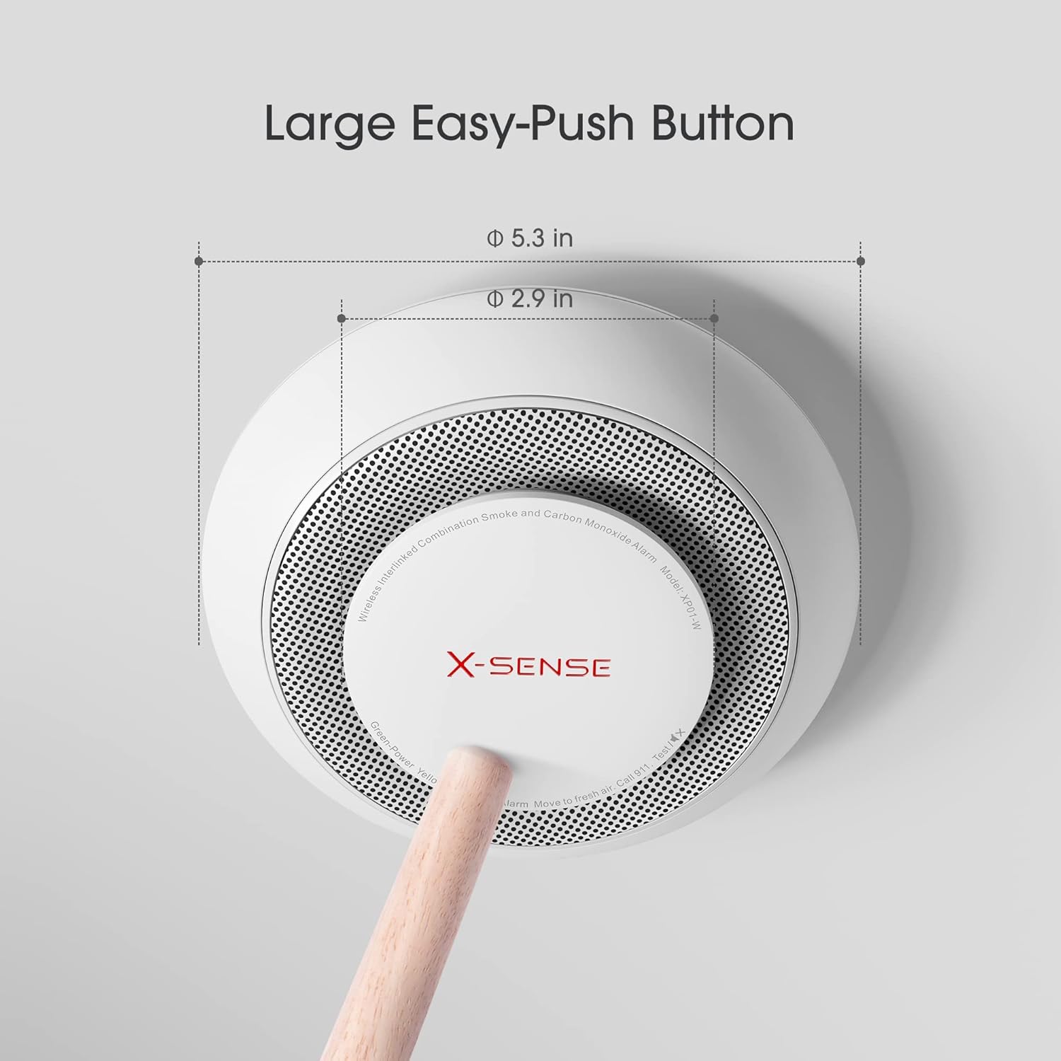 10 Years Battery Wireless Interconnected Combination Smoke and Carbon Monoxide Detector Alarm, 3-Pack U64331