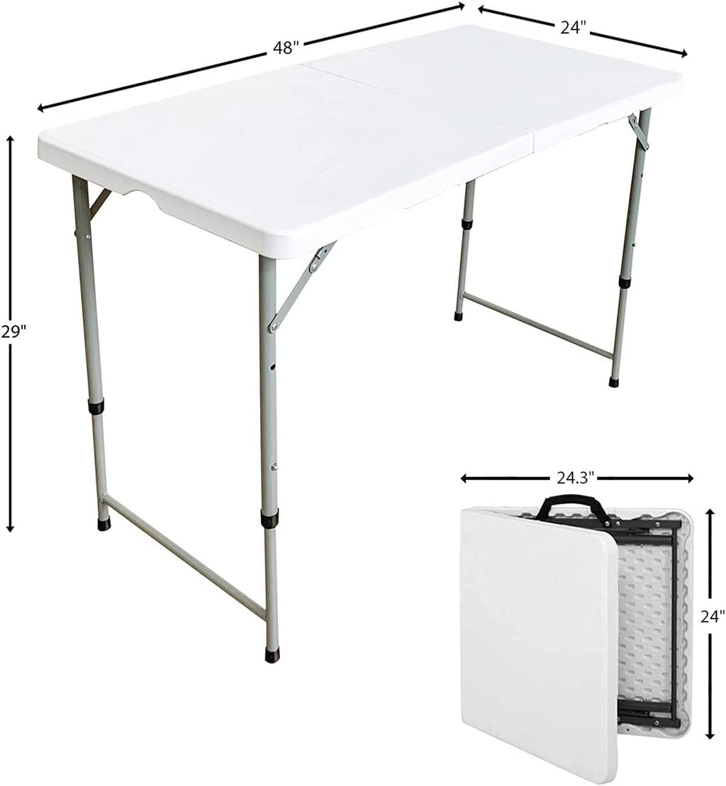 White 8ft Folding Plastic Dining Table with Handle N4239